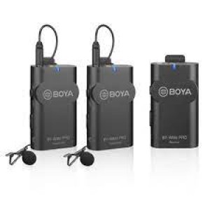 BOYA WIRELESS MIC SYSTEM 1 RECEIVER 2 TRANSMITTERS