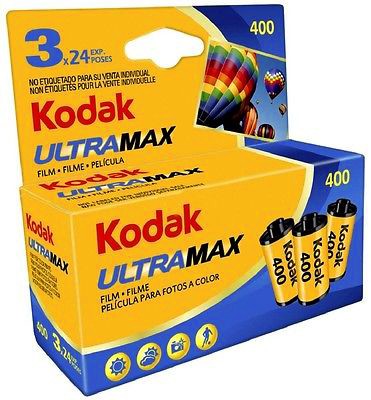 35mm Roll Film, 24 Exposures, 3-Pack Kodak UltraMax 400 Color Negative Film 