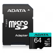 ADATA Premier Pro microSDXC UHS-I U3 A2 V30 Card 64GB + Adapter