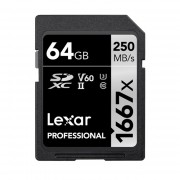  Lexar 64gb SDXC 1667X UHS-2 (U3) V60 250MB/S